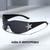 Moda Óculos De Sol Rimless Y2K para Mulheres Homens Trendy Shield Wrap Around Sunglasses Ov