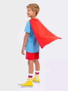 Pijama Manga Curta Superman com Capa - comprar online