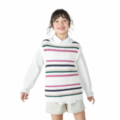 Colete Infantil Menina Em Tricô - Off White