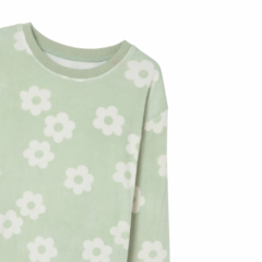 Pijama Longo Infantil Menina Em Plush - Verde - comprar online