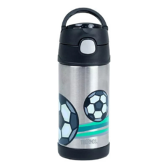 Garrafa Térmica Infantil c/ Canudo Silicone Thermos Funtainer - 355ml - Futebol