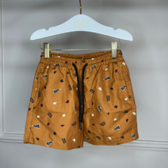 Shorts Infantil Menino Estampado - Bege