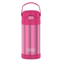 Garrafa Térmica Infantil c/ Canudo Silicone Thermos Funtainer 355ml Rosa