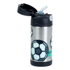 Garrafa Térmica Infantil c/ Canudo Silicone Thermos Funtainer - 355ml - Futebol na internet