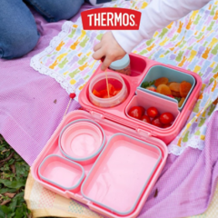 Lancheira Thermos Com 8 Peças Bpa Free Bento Box Coral - loja online