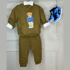 Conjunto Moletom Basic Teddy Areia