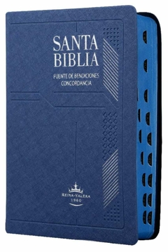 Biblia Reina Valera 1960 Mediana Vinil Azul