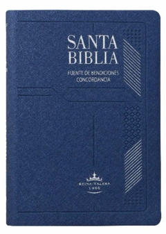 Biblia Reina Valera 1960 Mediana Vinil Azul - Mundo Creativo