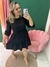 Vestido manga longa babados Isis preto - comprar online