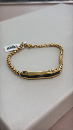 Pulseira masculina aço dourado - comprar online