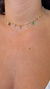 Choker bolinhas com gotas coloridas