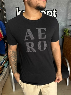 T-SHIRT AERO PONTILHADO PRETA - koncept