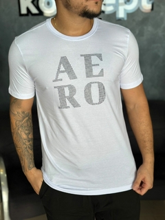 T-SHIRT AERO PONTILHADO BRANCA