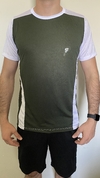 Camiseta Dry Fit Recortes Branco/Militar