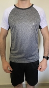 Camiseta Dry Fit Recortes Cinza/Branco