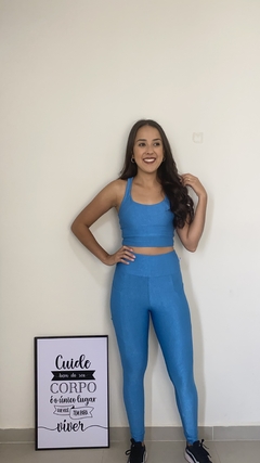 Conjunto Canelado Sofia Azul Claro - LA Moda Fitness