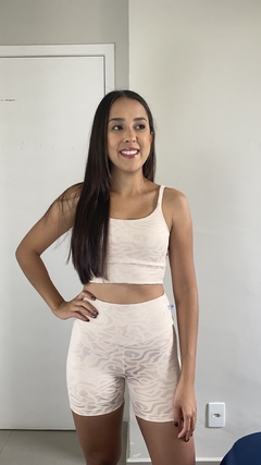 Conjunto Top e Shorts Olivia Bege - LA Moda Fitness