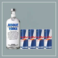 Combo - vodka absolut 1000ml + 4un energético red bull 250ml (cada)