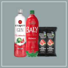 Combo Gin Eternity Melancia + Baly Melancia 2L + 2 Gelos de Coco