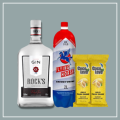 Combo Gin Rocks Trad. + Flying Horse 2L + 2 Gelos de Coco