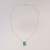 Colar Cristal Retangular de Letra no Dourado com Verde - comprar online