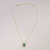 Colar Cristal Retangular de Letra no Dourado com Verde - loja online