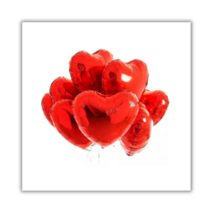 Kit 20 Balões De Coração Vermelho Metalizado