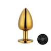 PLUG ANAL G EM METAL DOURADO COM PEDRA REDONDA