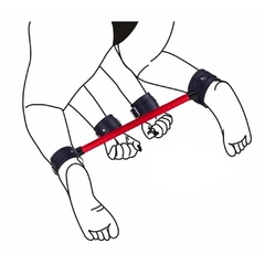 Separador duo 60cm com algema e tornozeleiras vermelha na internet