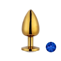 PLUG ANAL G EM METAL DOURADO COM PEDRA REDONDA - Dama Velvet