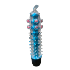 Vibrador Translucido com Capa Texturizada e Pérolas - Dama Velvet