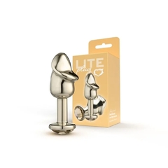 Lite Plug Dourado Pênis com Pedra Dourada