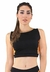 Cropped Fitness Preto Detalhe Amarelo Top | REF: CC17