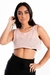 Blusa Feminina e Cropped Preto Tomara que Caia Tranparente Rose