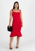 Vestido Alcinha com Babado Vermelho Midi - loja online