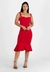 Vestido Alcinha com Babado Vermelho Midi - comprar online