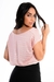 Blusa Feminina Rose Detalhe Listras - comprar online