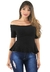 Blusa Feminina Ombro a Ombro Com Babado e Manga 3/4