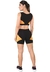 Conjunto Fitness Cropped Com Faixa Amarelo + Shorts Preto Com Amarelo - comprar online