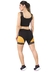 Conjunto Fitness Cropped Com Faixa Amarelo + Shorts Preto Com Amarelo - loja online