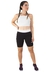 Conjunto Fitness Cropped Alcinha Branco + Shorts Preto Com Branco