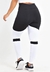 Calça Preto Com Detalhes Branco Legging Fitness na internet