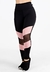 Calça Detalhe Transparente Legging Fitness Preto Rosê - comprar online