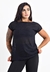 Blusa Transparente Dry Preto Feminina Fitness