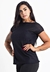 Blusa Transparente Dry Preto Feminina Fitness