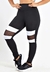 Calça Detalhe com Tela Legging Preto e Branco - comprar online