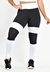 Calça Com Tela Legging Preto e Branco