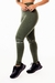 Calça Legging com Detalhes em Vivo Branco Cintura Alta Fitness Academia Verde Militar - comprar online