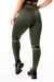 Calça Legging com Detalhes em Vivo Branco Cintura Alta Fitness Academia Verde Militar na internet