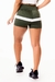 Short Fitness Academia Verde Militar com Branco Cintura Alta na internet